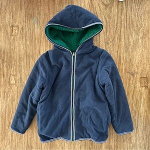 Mini Boden Blue Hooded Jacket with Green Lining